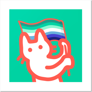 owie waving a gay pride flag Posters and Art